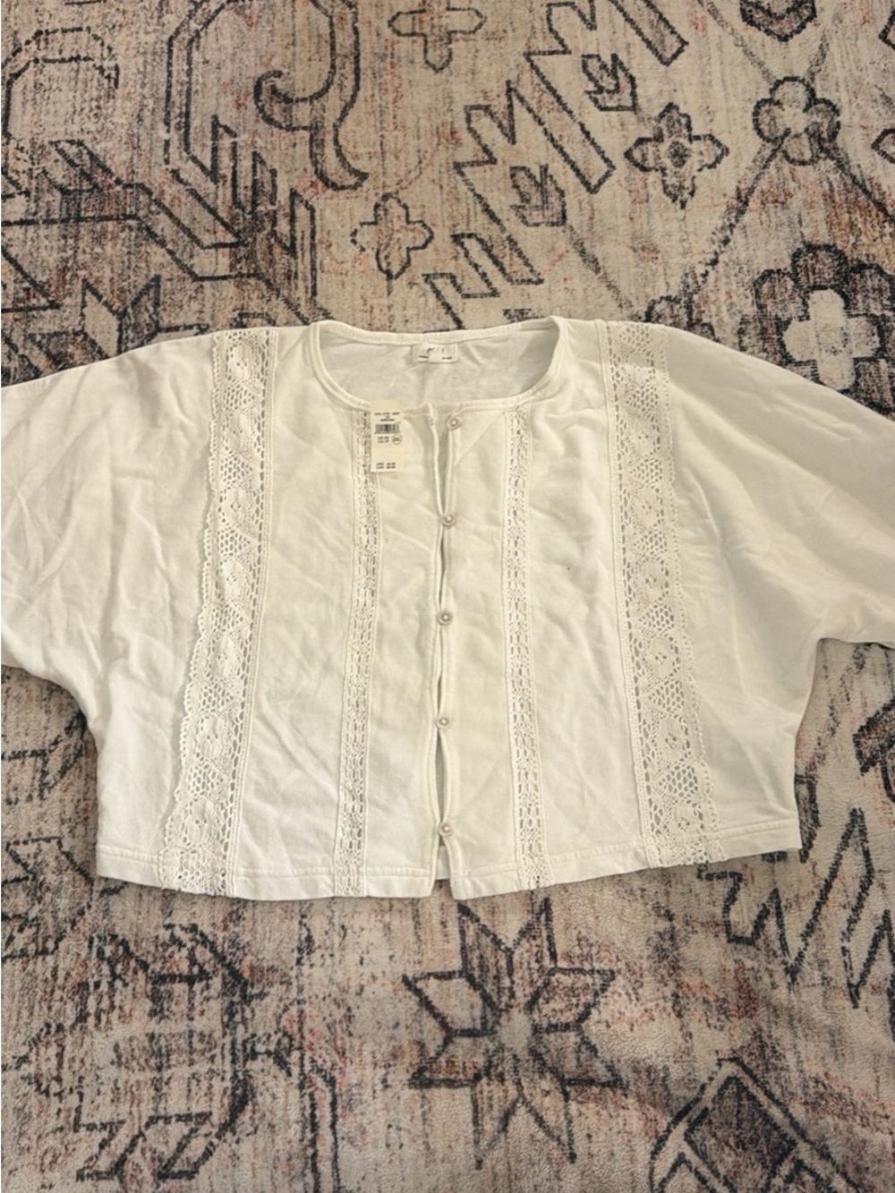Aerie Lace Cropped Blouse XS